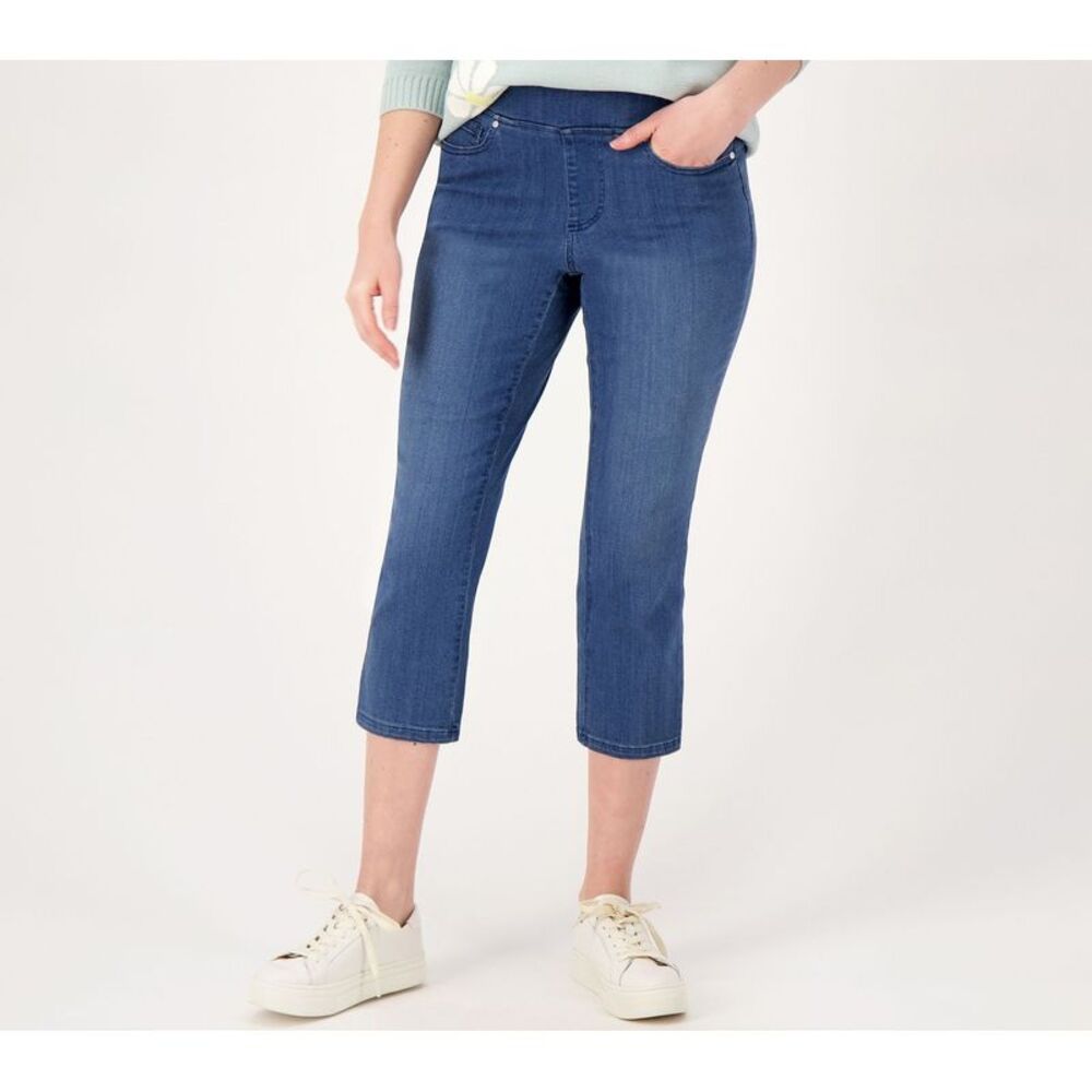 Wacoal Women's Pants Sz 4 Tall Primabelle Straight Leg Cropped Jean Blue A575234
